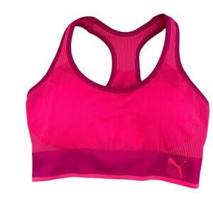 PUMA Active Wear Sports Bra Size Medium Fushia Neon Red